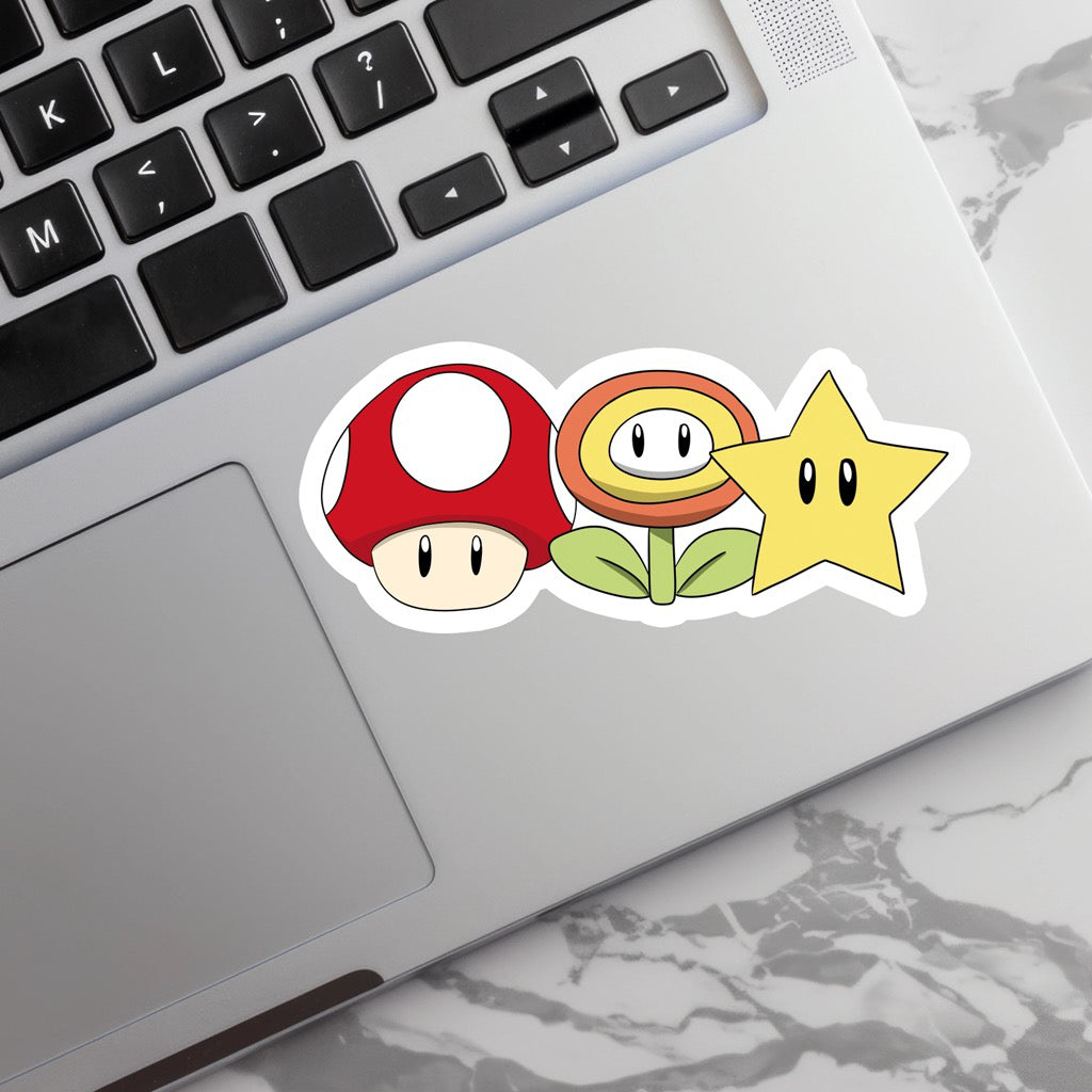 Mario Icons Sticker on computer.