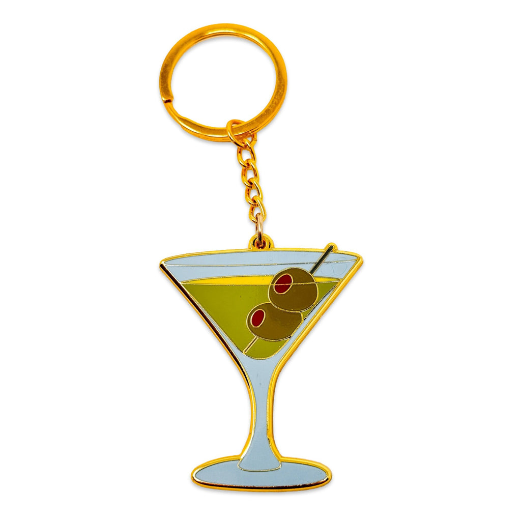 Martini Enamel Keychain.