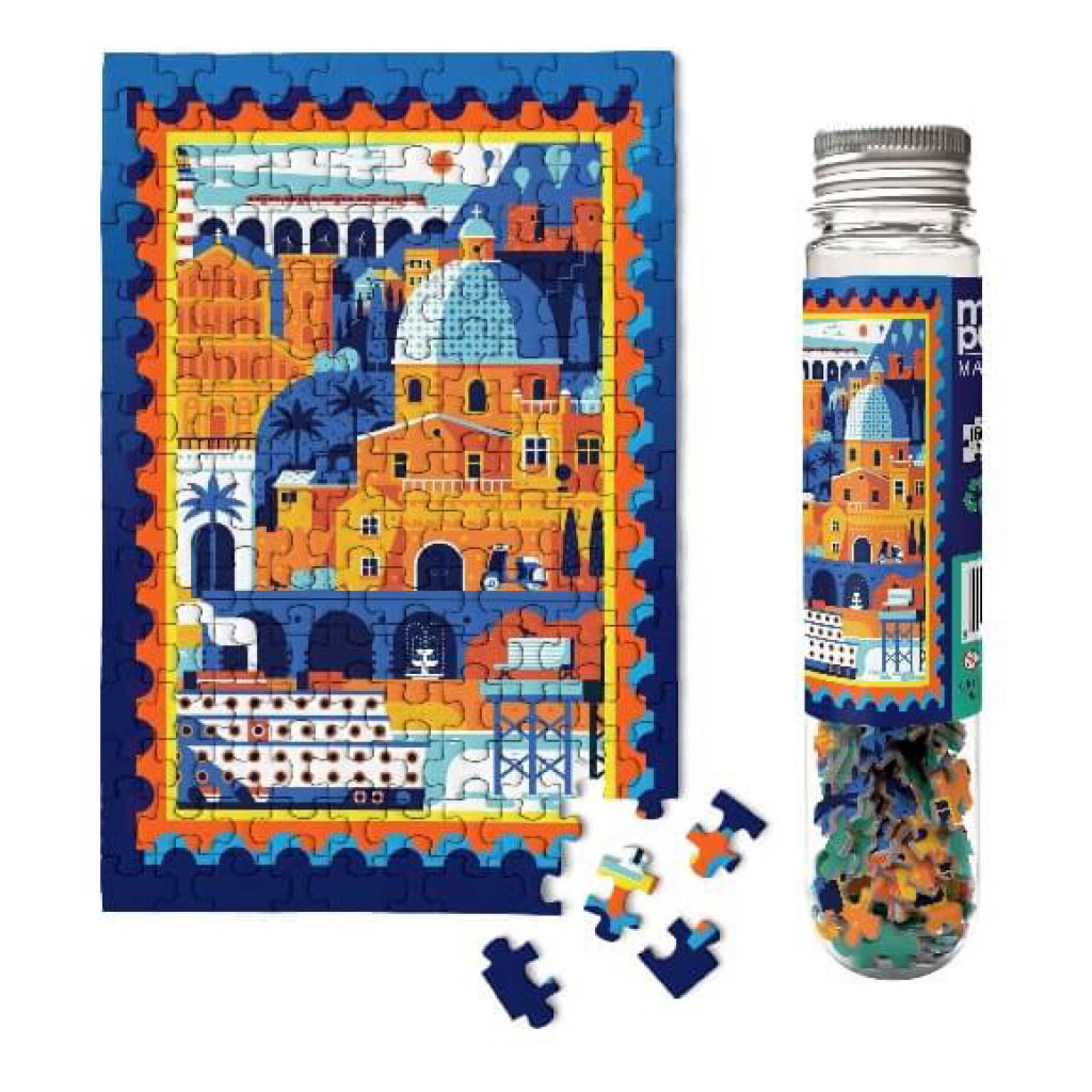 Mediterranean Vacation Mini Jigsaw Puzzle with package.