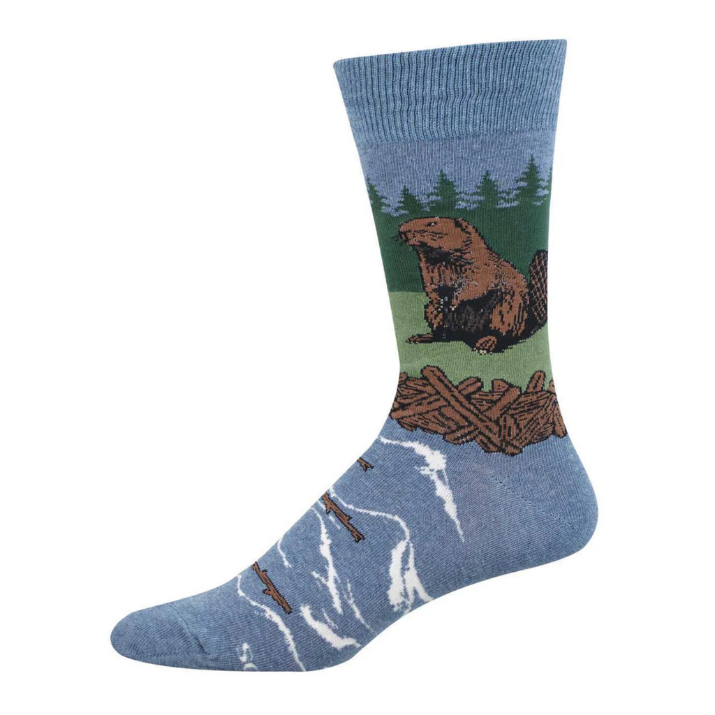 Men's Beaver Socks Blue Heather.