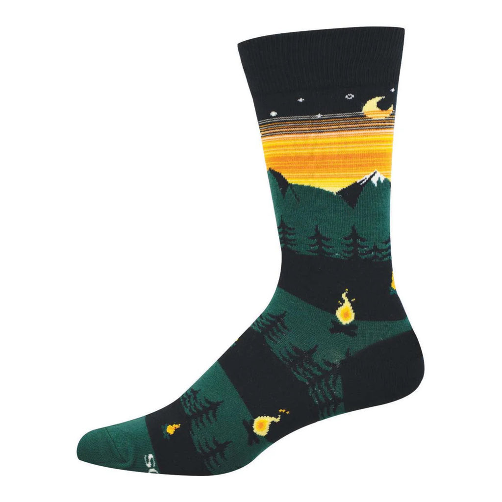 Men's Campfire Vibes Socks Black.