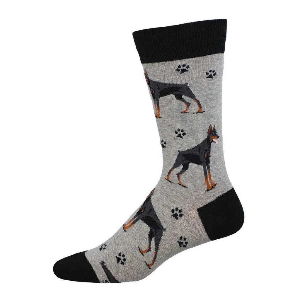 Men's Doberman Socks Light Gray Heather.