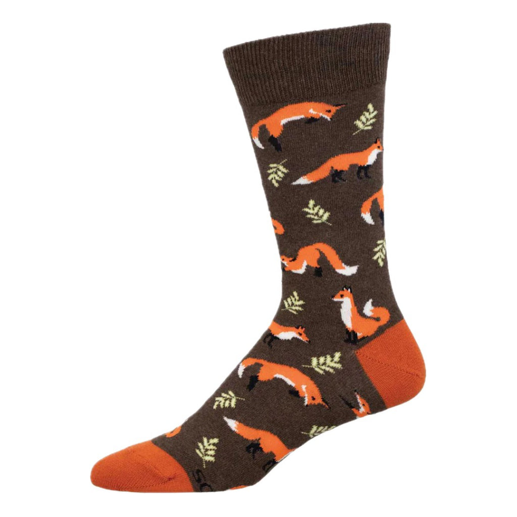 Men's Fleet As A Fox Socks Brown Heather.