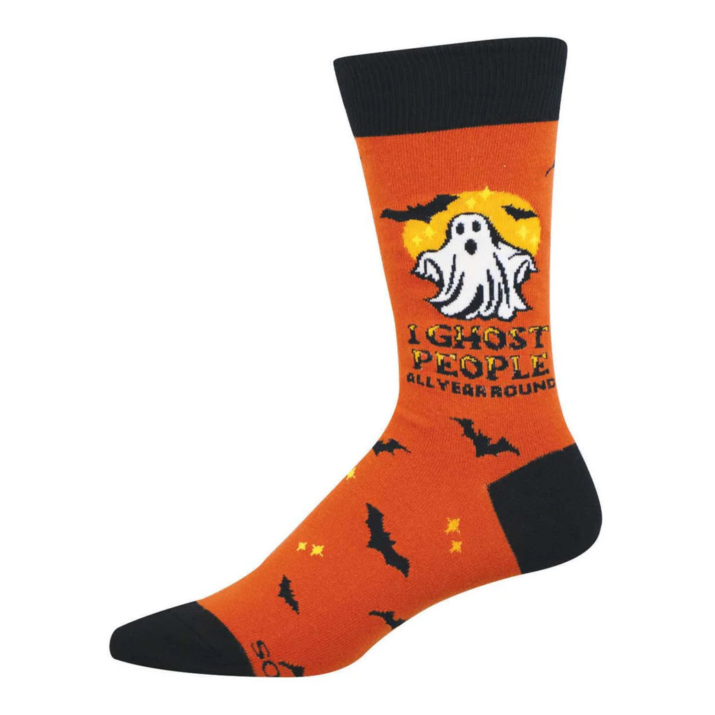 Men's I Ghost People Year Round Socks Orange.