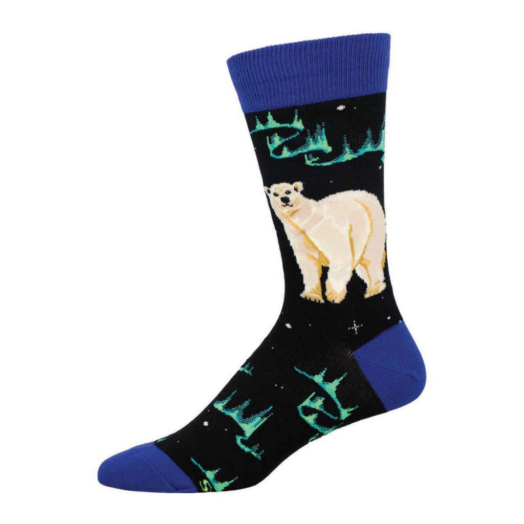 Men's Polar Bear Socks Black.