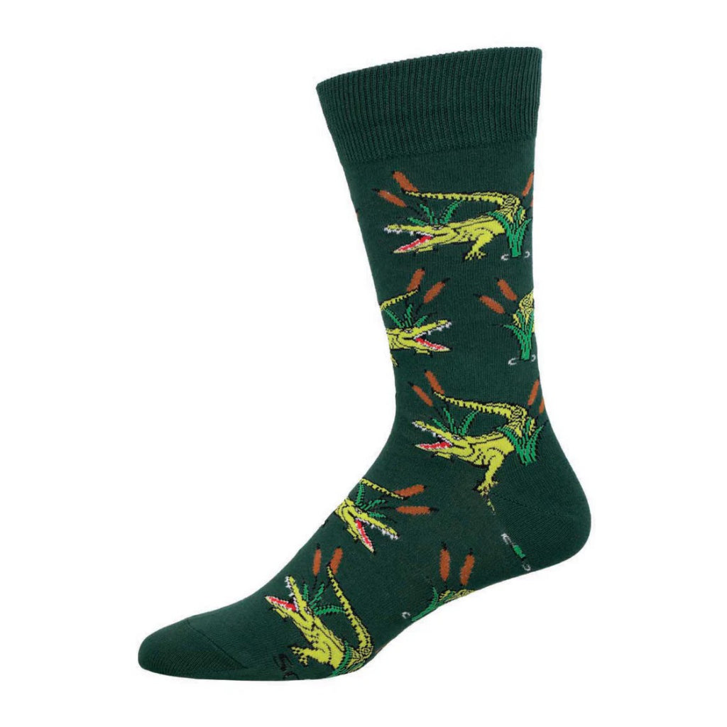 Men's See Ya Later Alligator Socks Green.