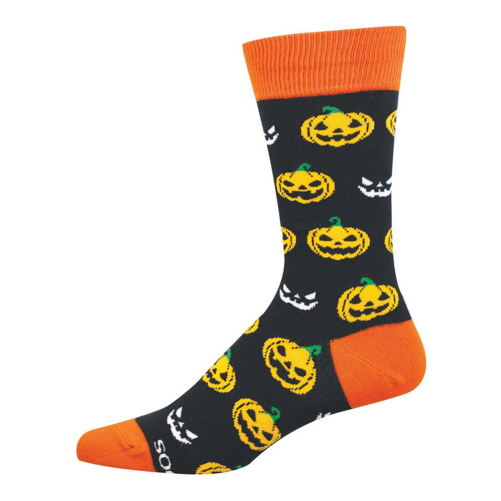Men's Spooky Pumpkins Socks Black.