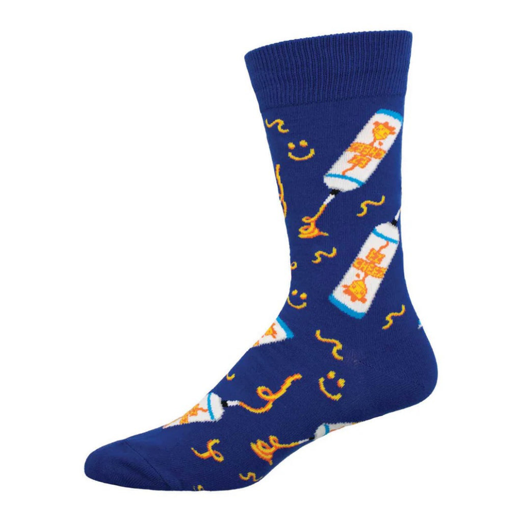 Men's Squeeze Da Cheese Socks Blue.