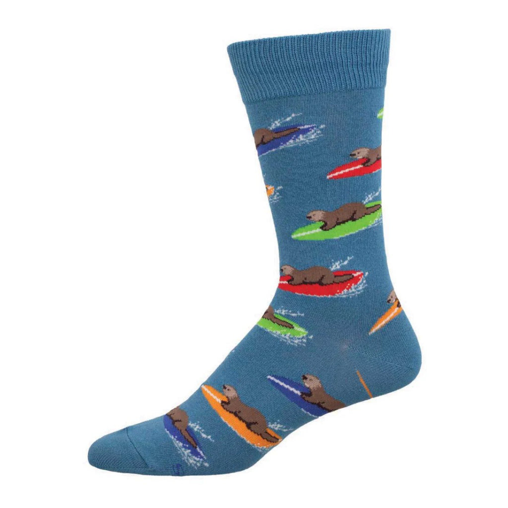 Men's Surfing Otter Socks Blue.