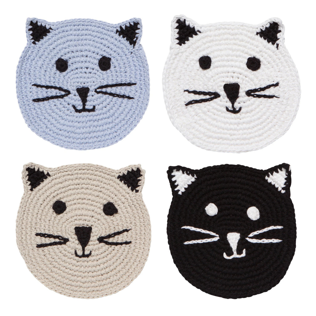 Meow & Furever Crochet Coasters.