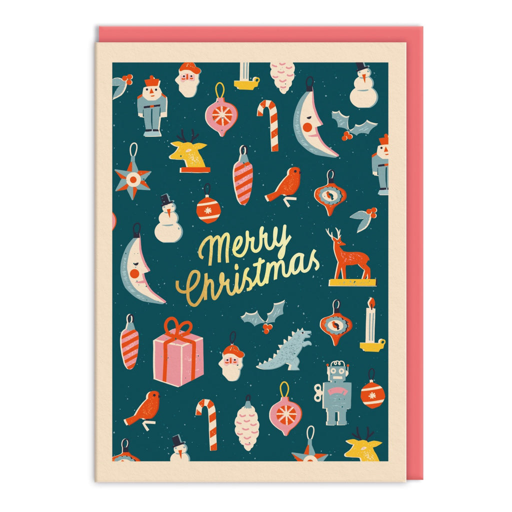 Merry Christmas Icons Card Set.