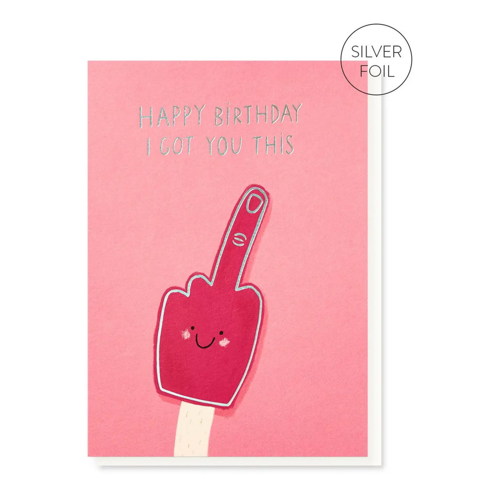 Middle Finger Rude Birthday Card.