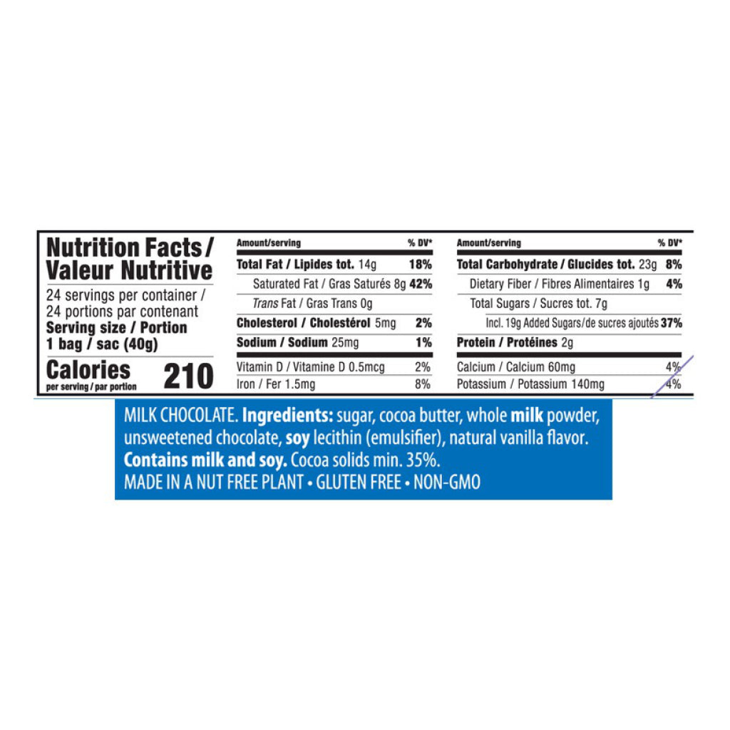 Milk Chocolate Hannukah Gelt Large ingredients.