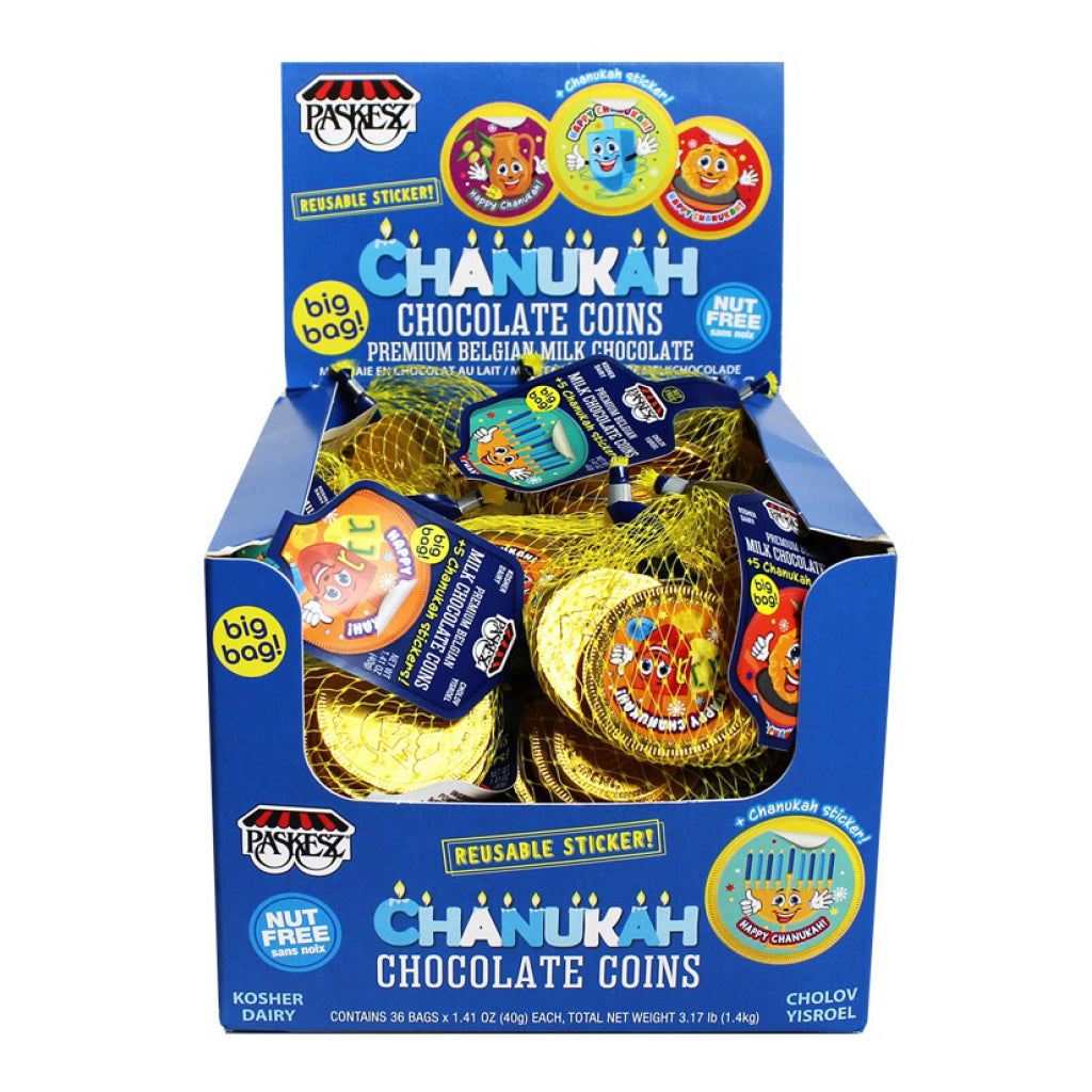 Milk Chocolate Hannukah Gelt Large.
