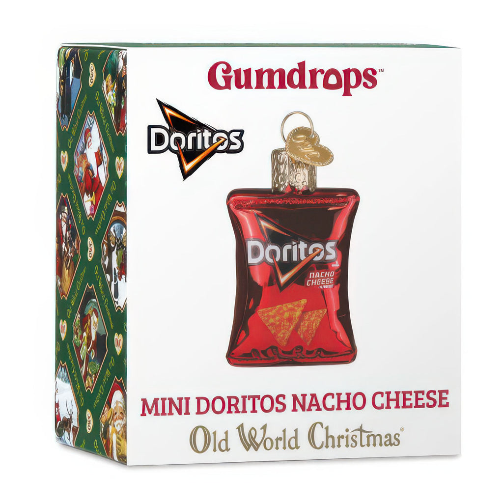 Mini Doritos Nacho Cheese Ornament packaging.