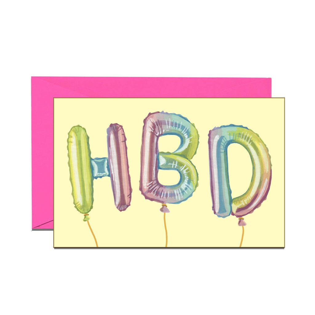 Mini HBD Foil Balloons Birthday Enclosure Card.