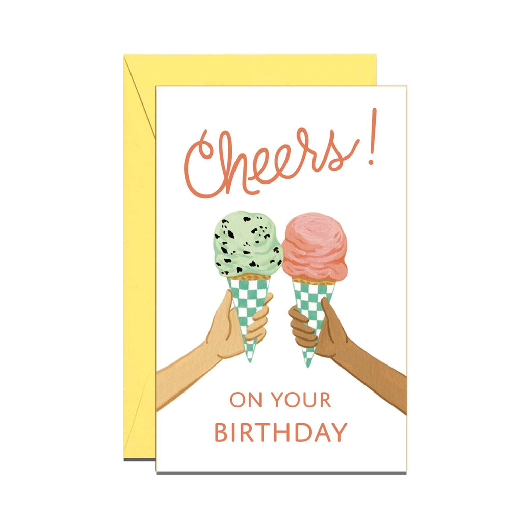 Mini Ice Cream Cheers Birthday Enclosure Card.