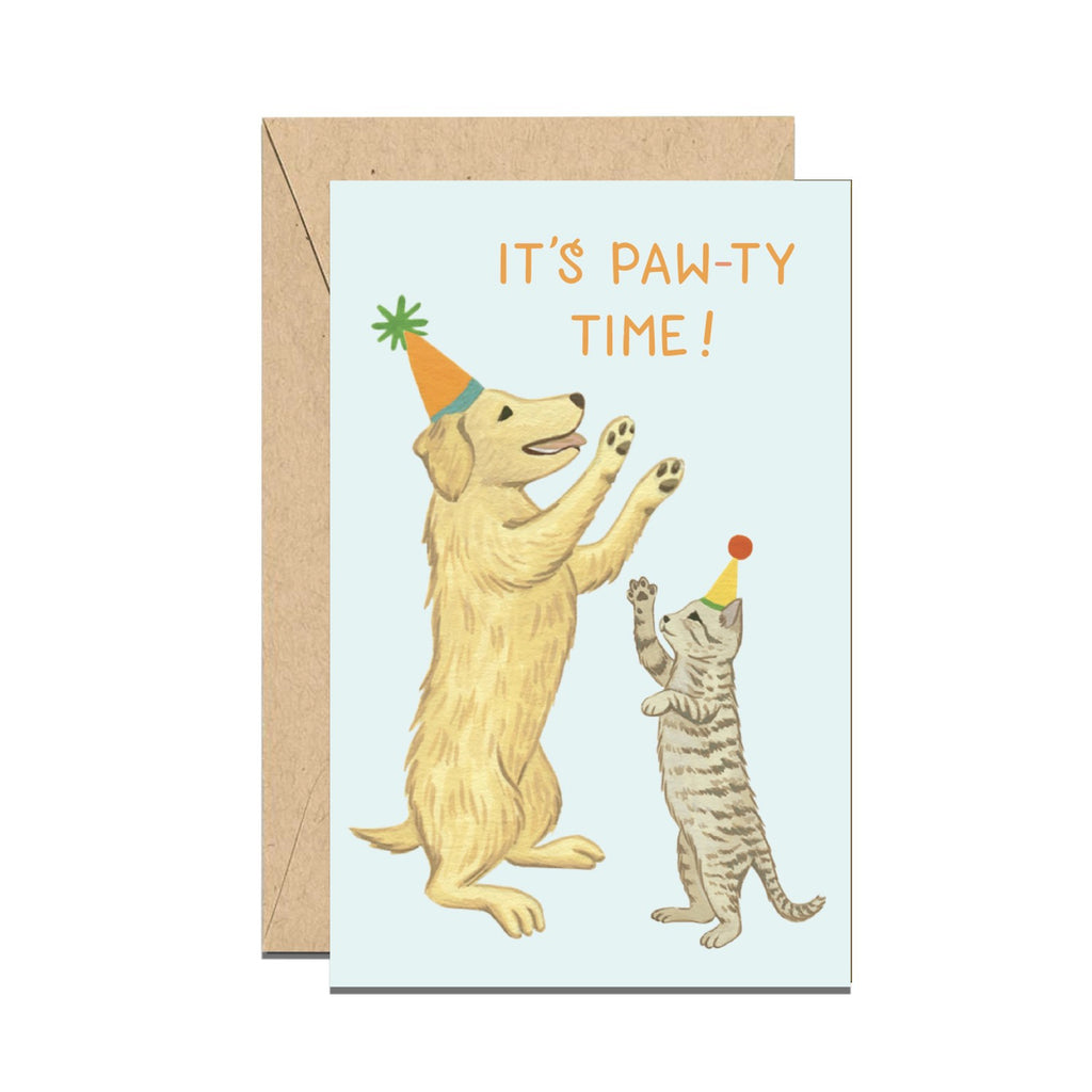 Mini Paw-Ty Time Birthday Enclosure Card.
