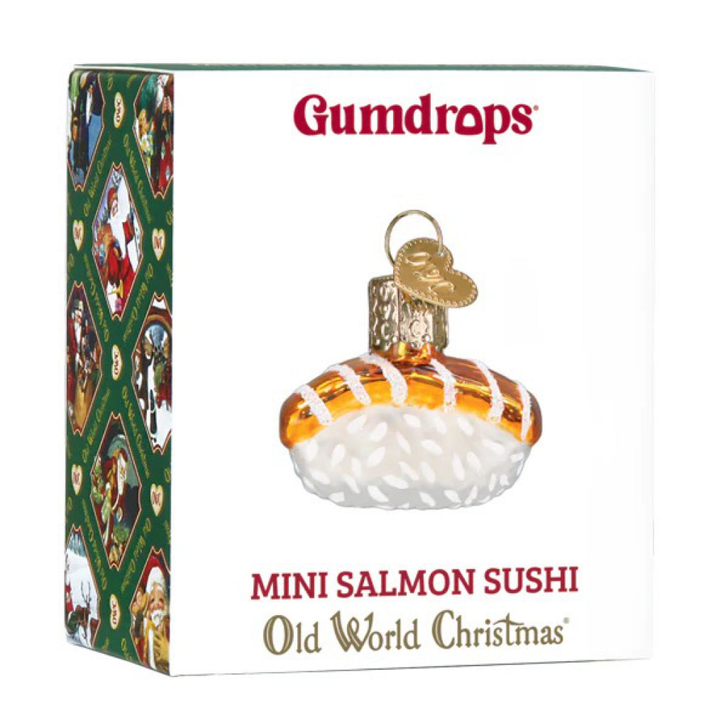 Mini Salmon Sushi Ornament packaging.