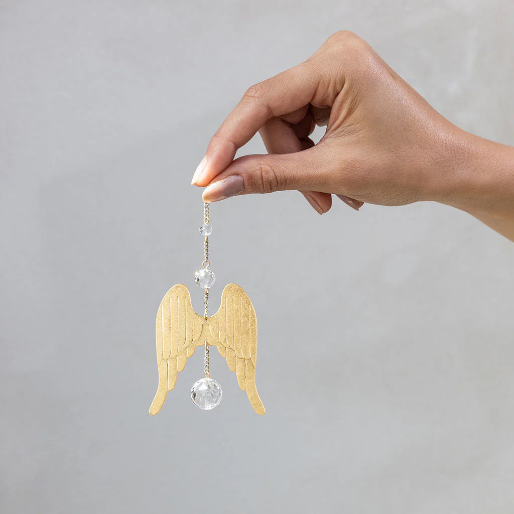 Mini Suncatcher Wings/Protection Person holding.