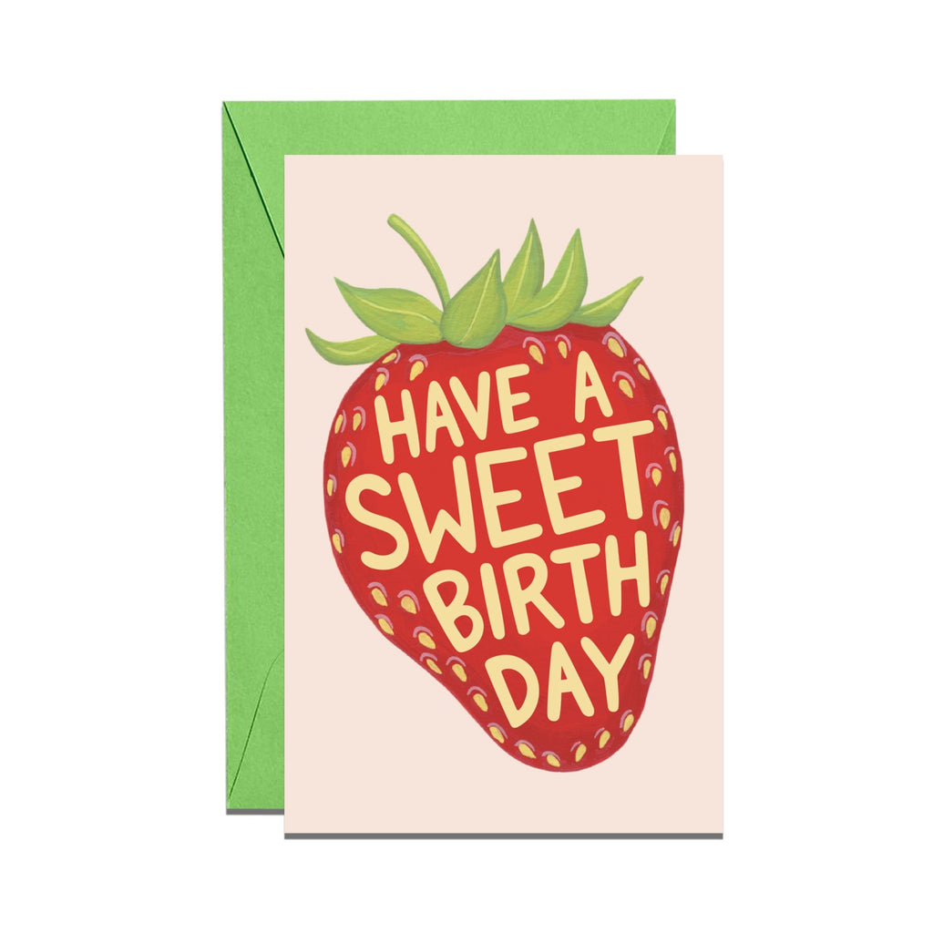 Mini Sweet Strawberry Birthday Enclosure Card.