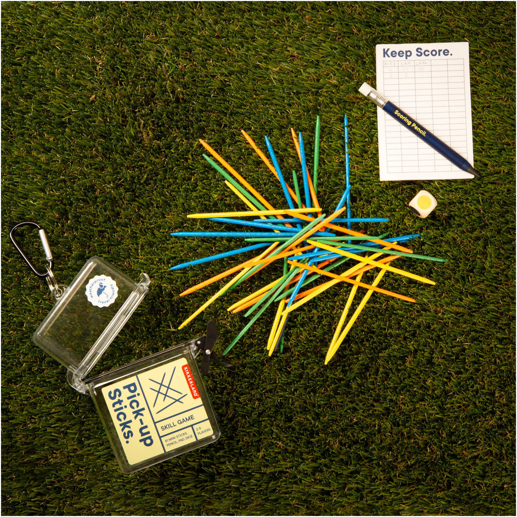 Mini Travel Pick-Up Sticks on table.