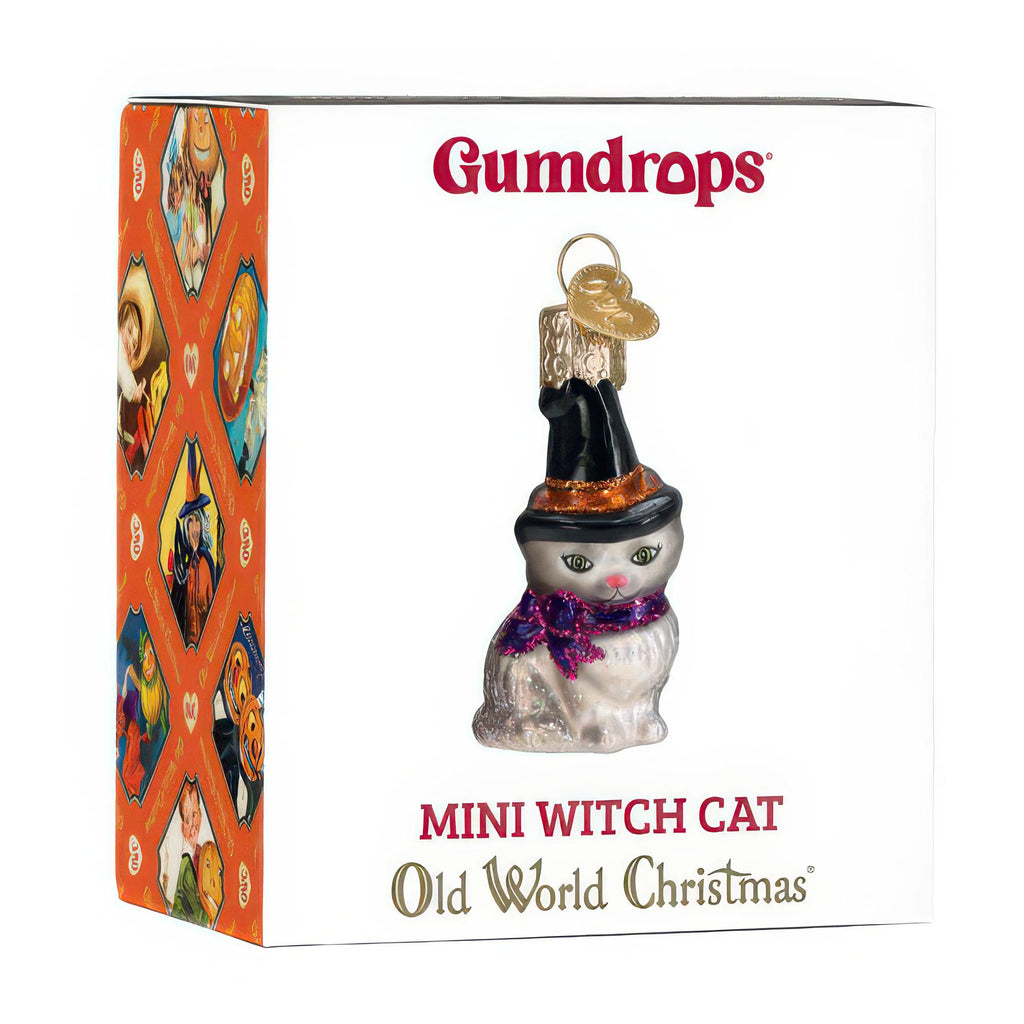 Mini Witch Cat Ornament packaging.