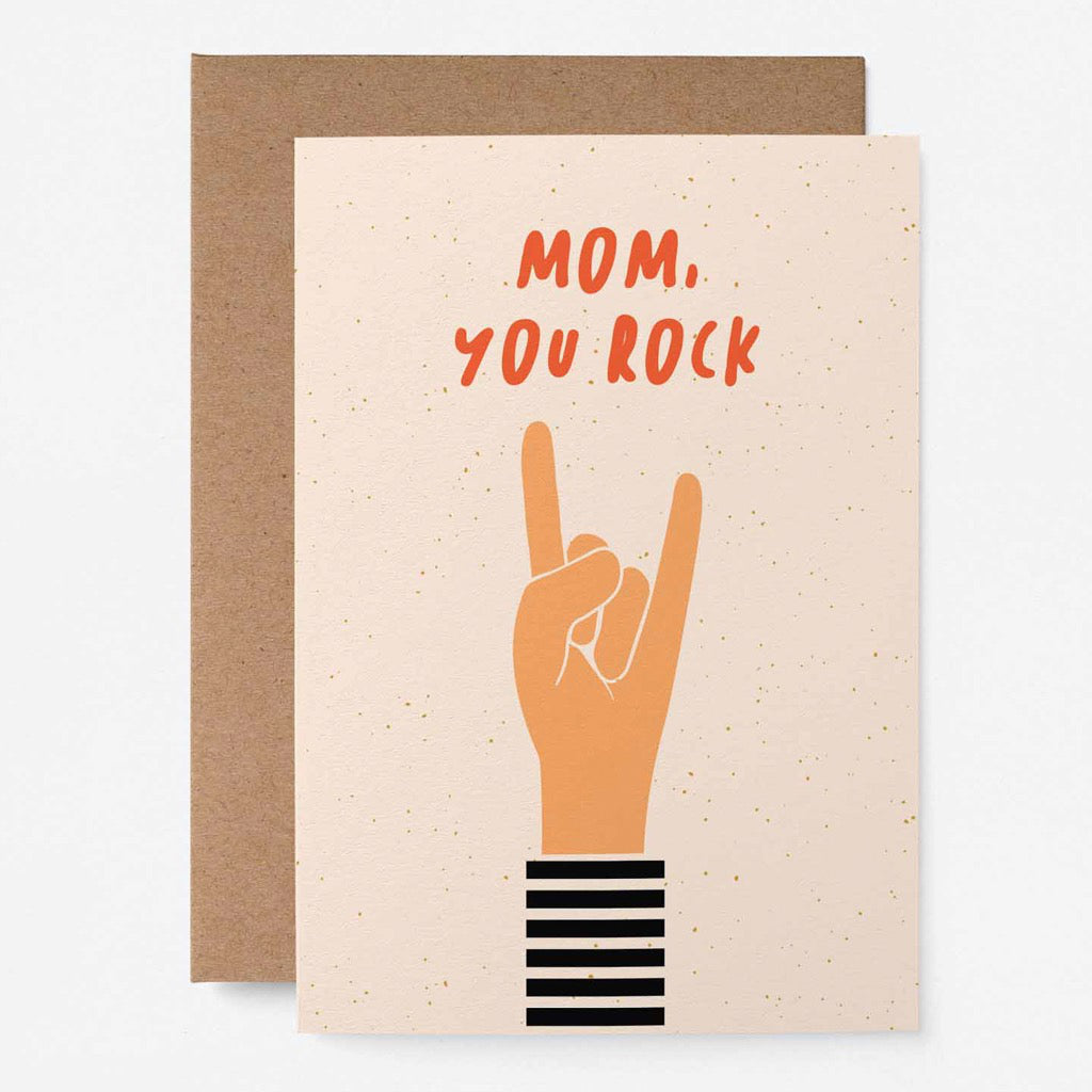 Mom Rocks Card Mom Rock Fingers Card | Graphic Factory – Outer Layer