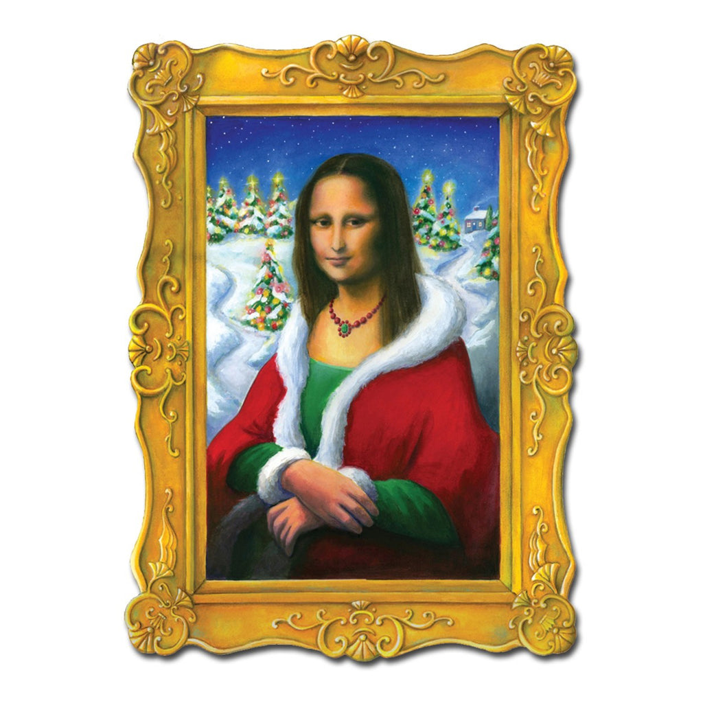 Mona Lisa Die-Cut Holiday Card.