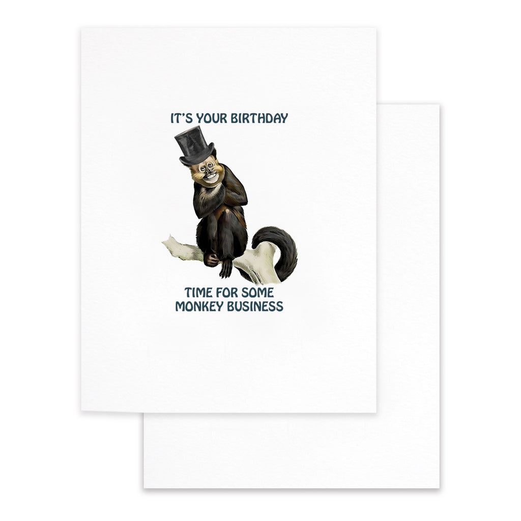 Monkey Business Birthday Card.