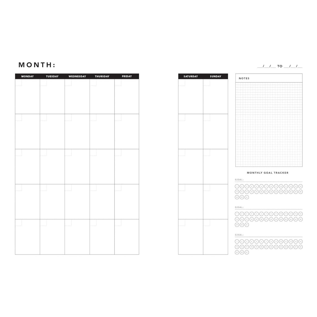 Mood Tracker Undated Planner - sample spread 1.