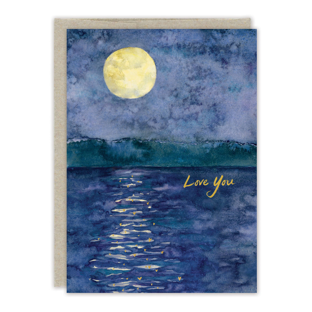 Moon Over Water Love Card.