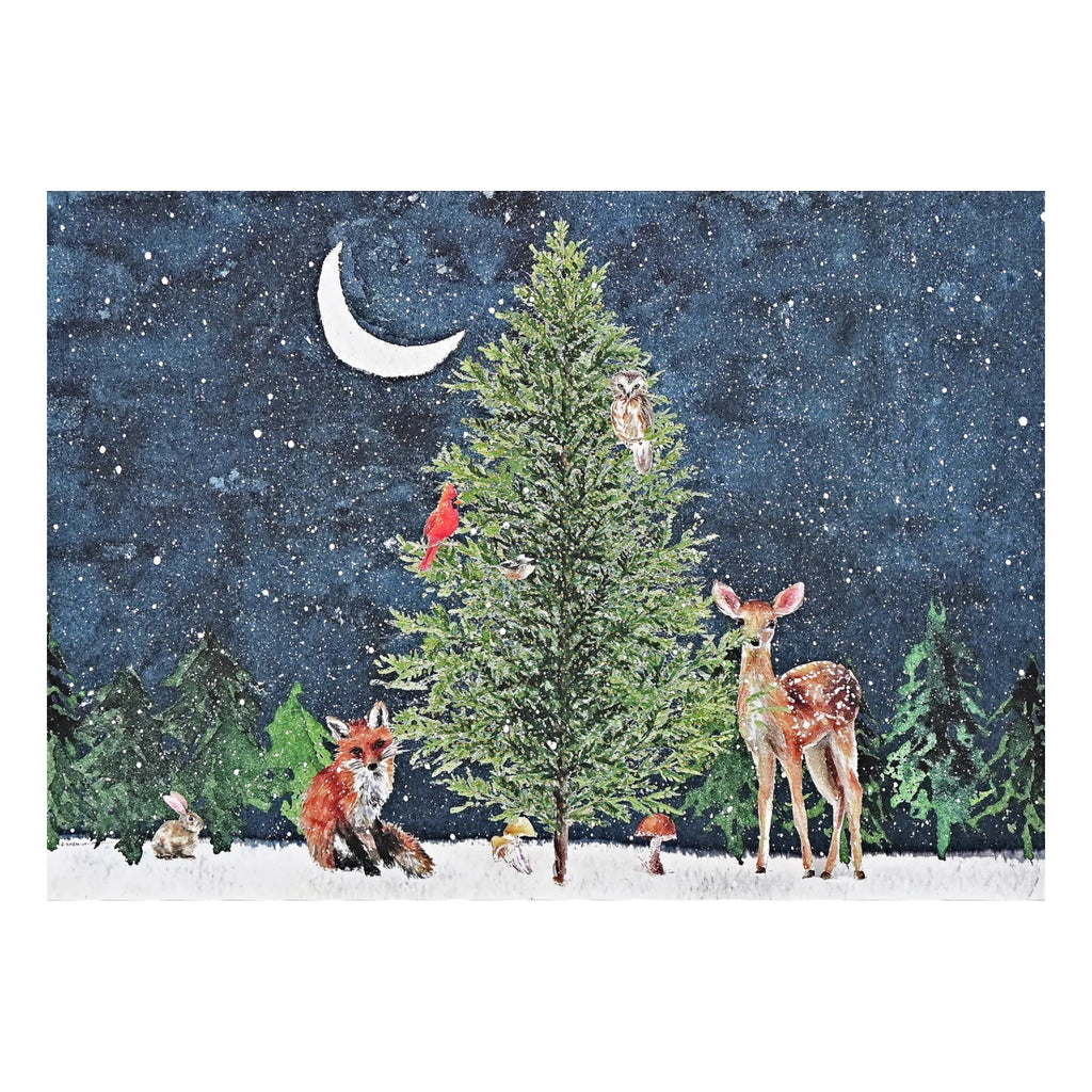 Moonlit Forest Friends Deluxe Boxed Card.