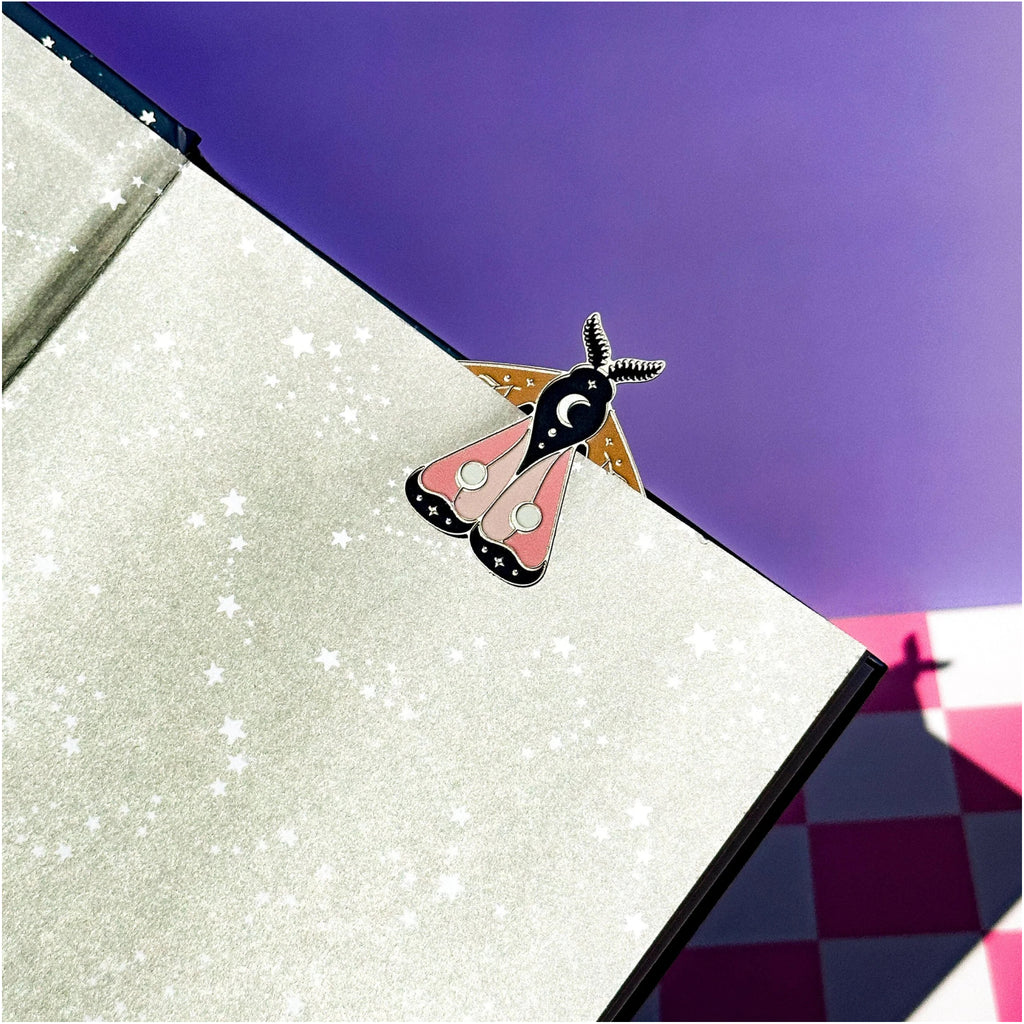 Moth Marks Bookmarks in use.