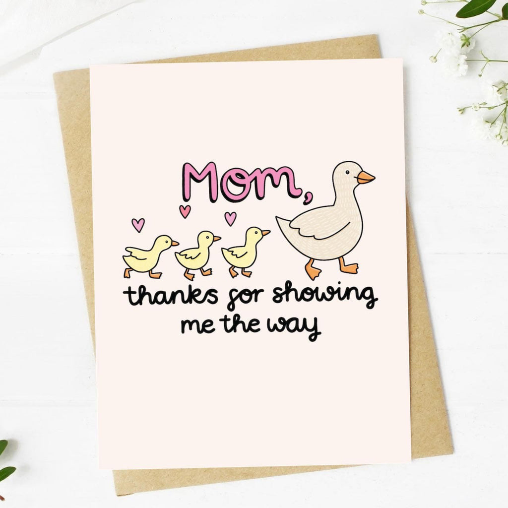 Mother Duck And Ducklings Card.