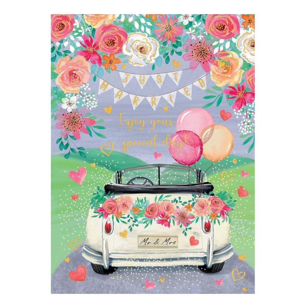 Mr. & Mrs. Wedding Car Card.