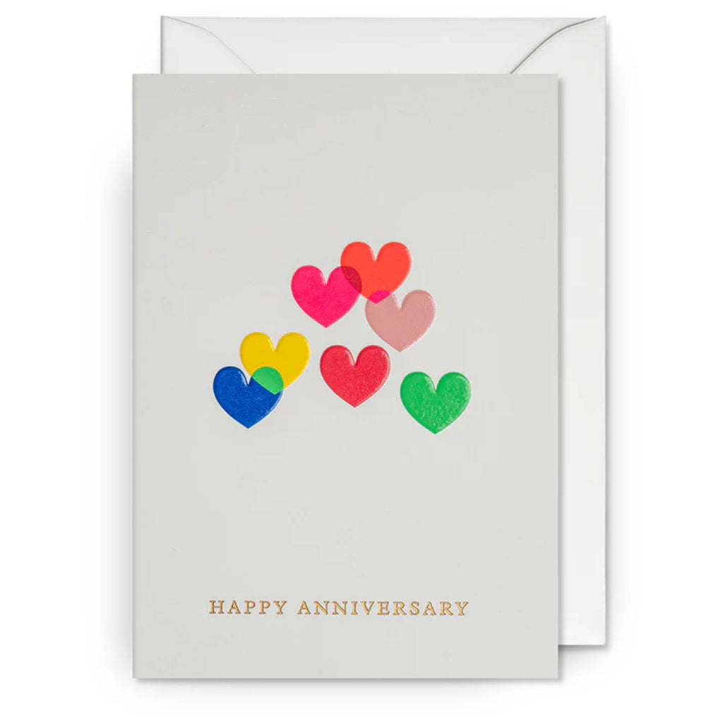 Mulit-Colour Hearts Anniversary Card.