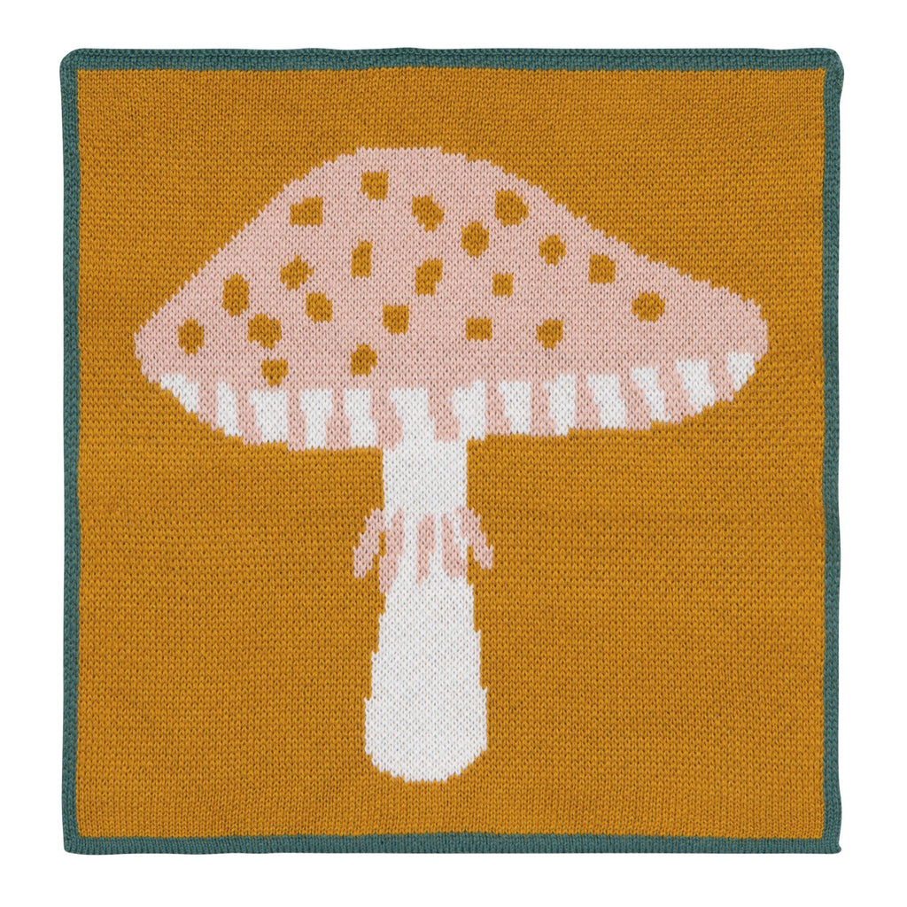 Mushroom Gems Knit Dishcloth.