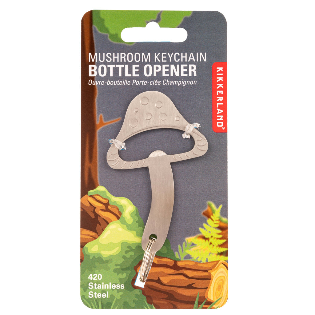 Mushroom Keychain Bottle Opener packaging.