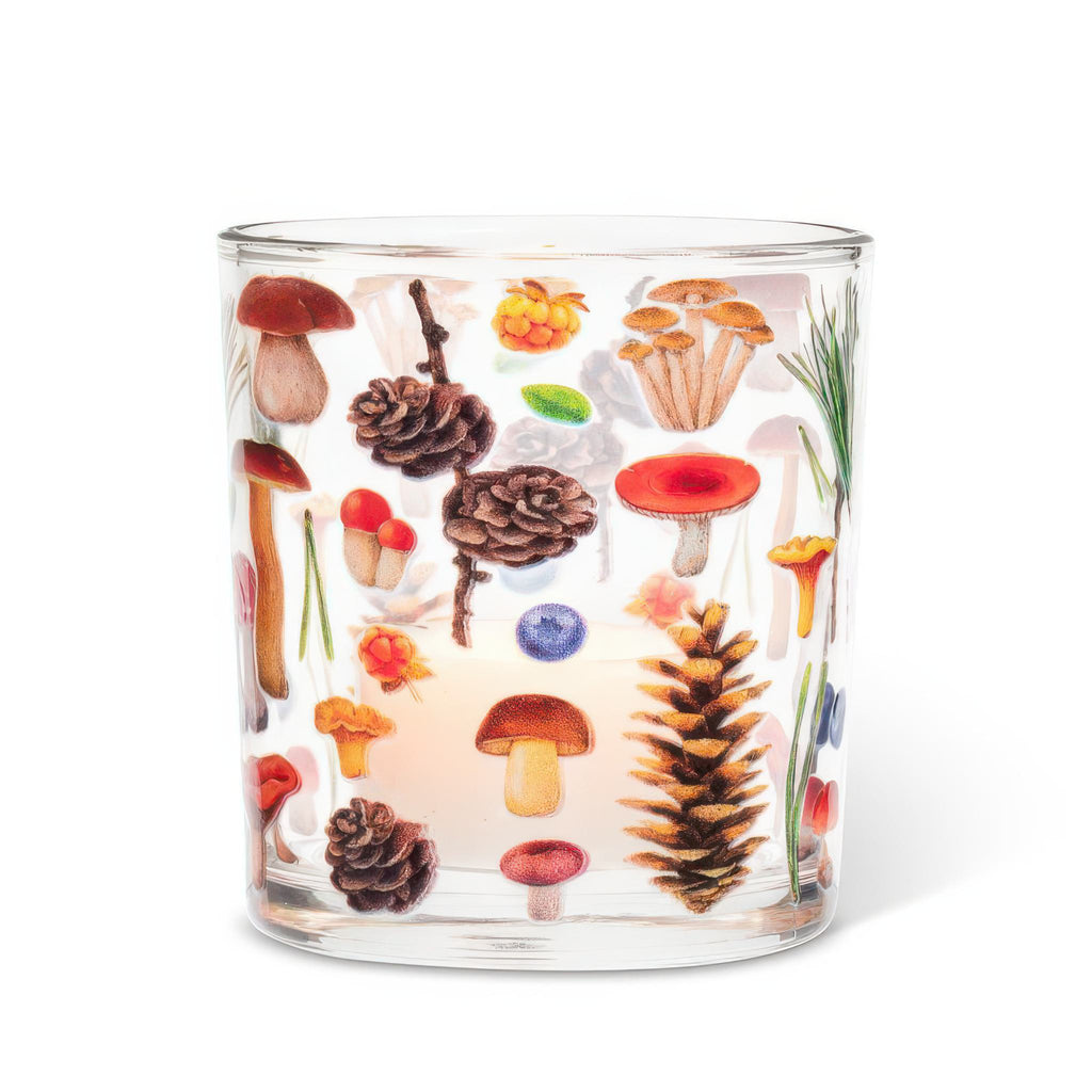 Mushrooms & Pinecones Votive Candle Holder.