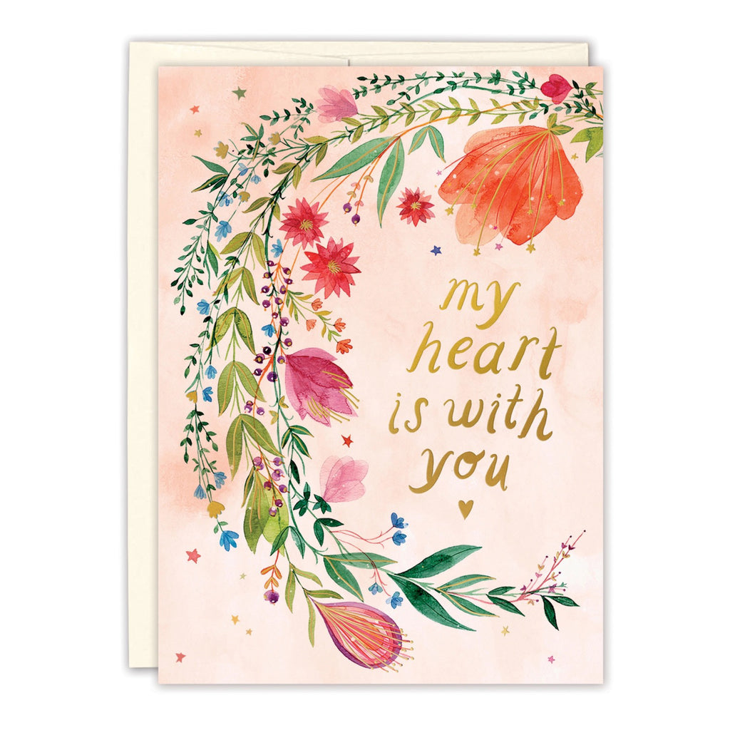 My Heart Is With You Sympathy Card.