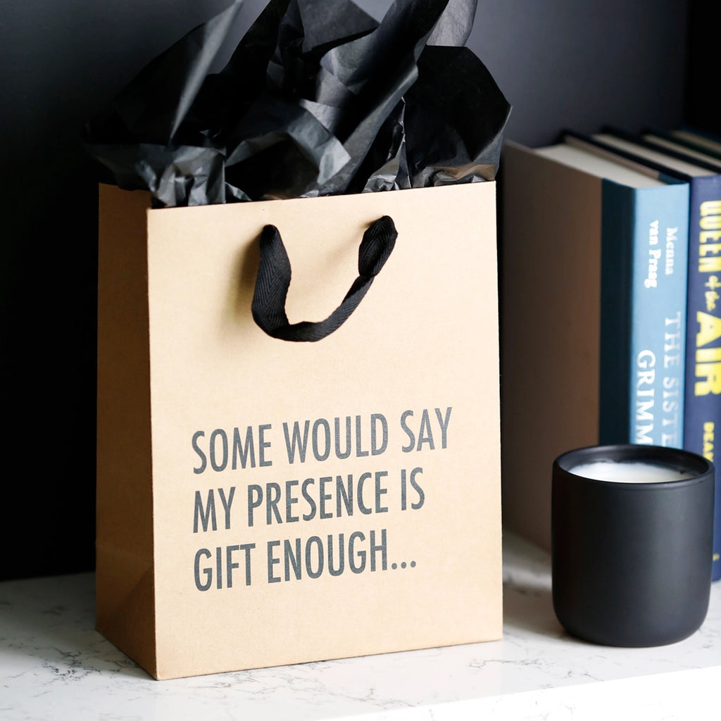 My Presence Gift Bag on shelf.