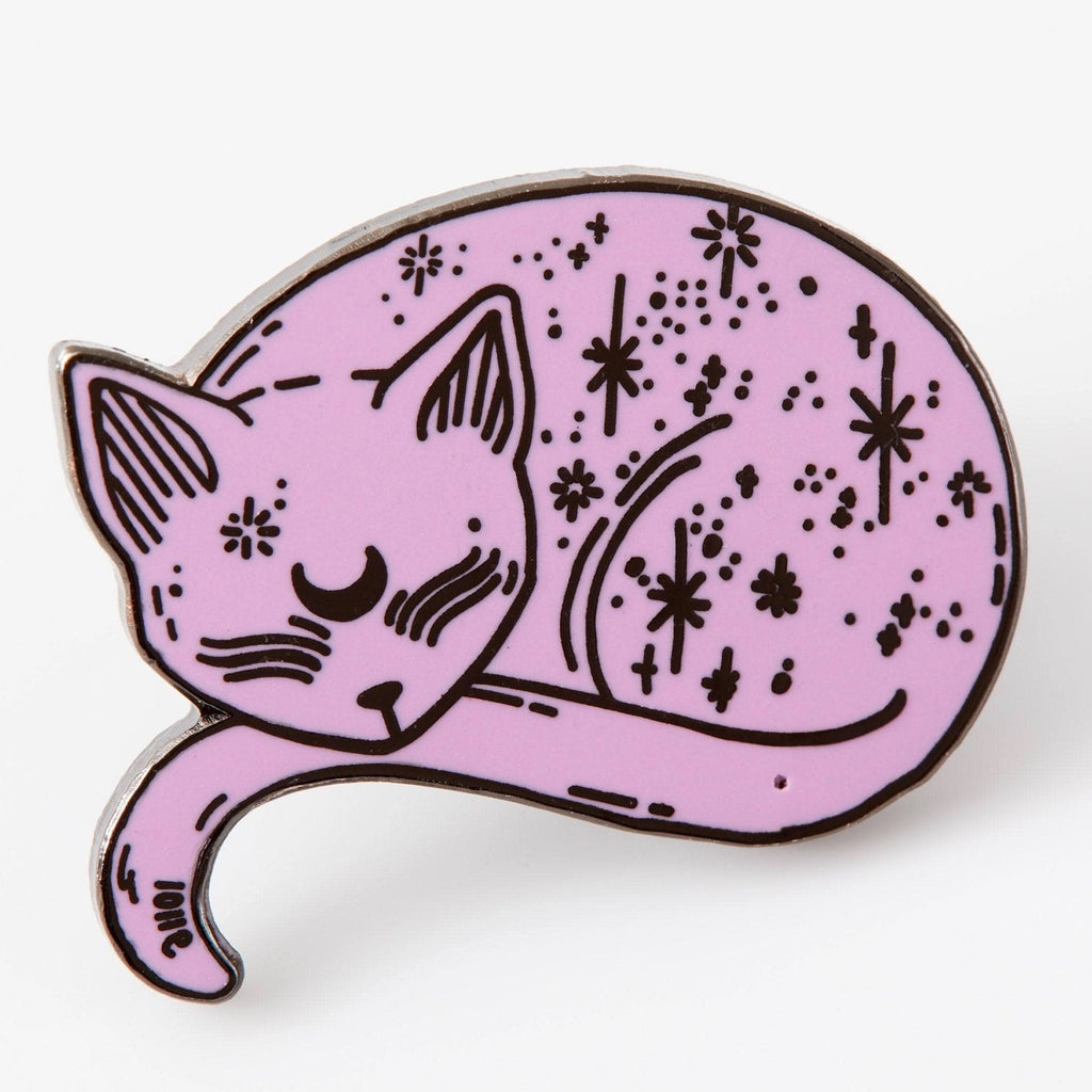 Mystical Cat Pink Enamel Pin.