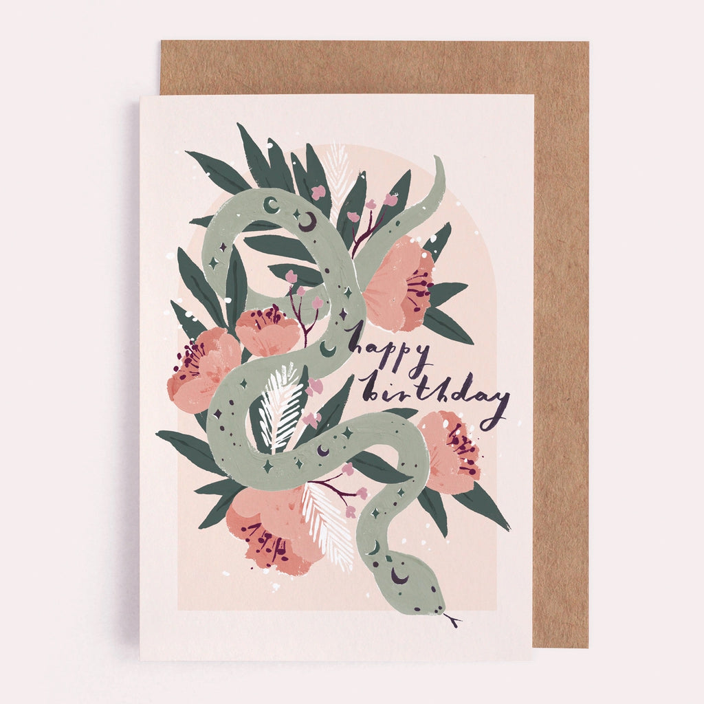 Mystical Snake Birthday Card.