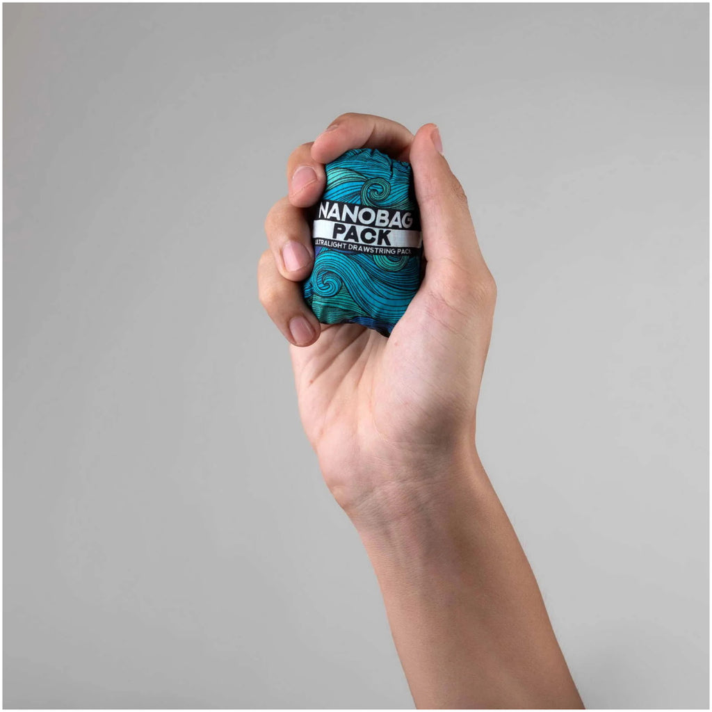 Nanobag Pack Blue Waves folded.