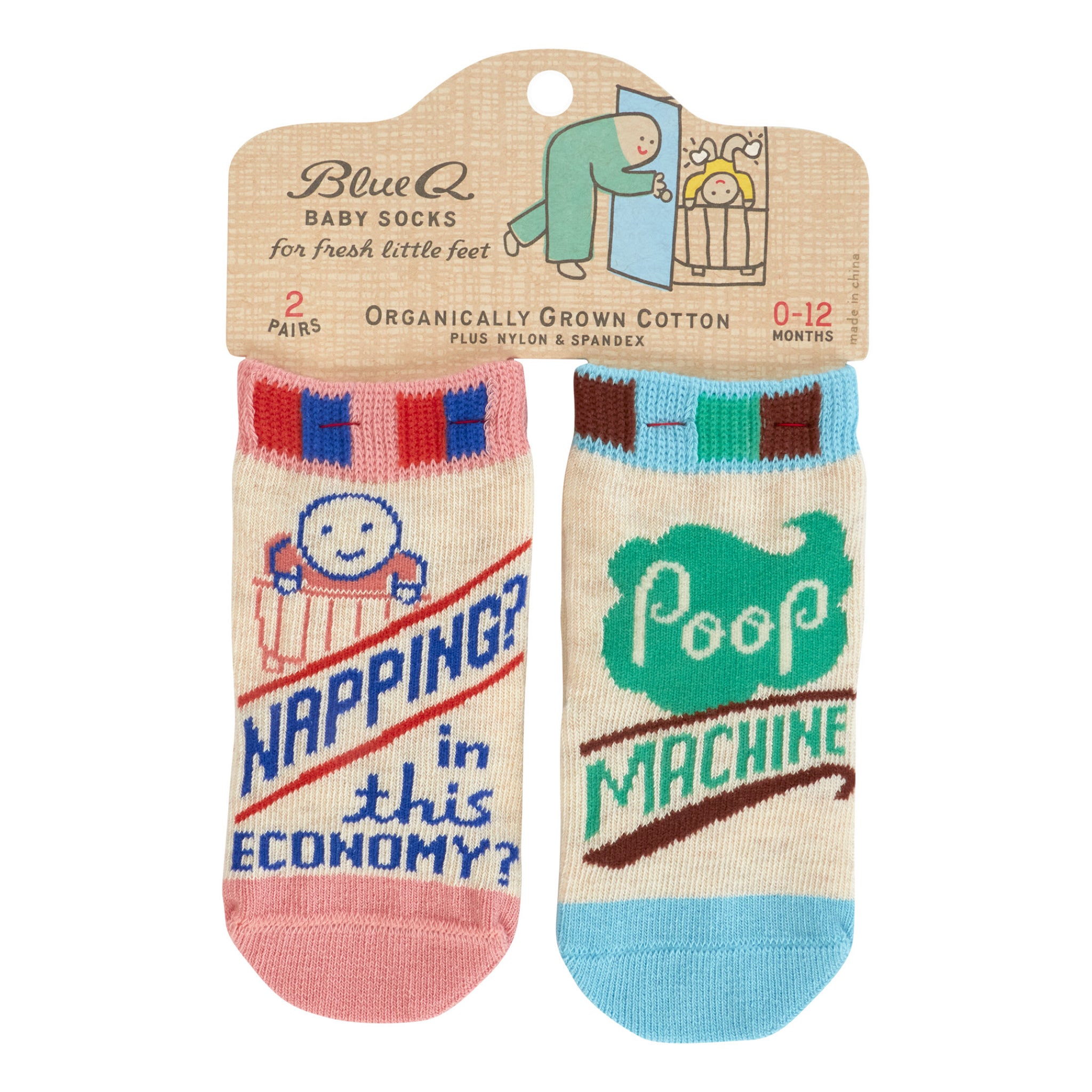 Poop Machine Cap Napping/Poop Machine Baby Socks | Blue Q – Outer Layer