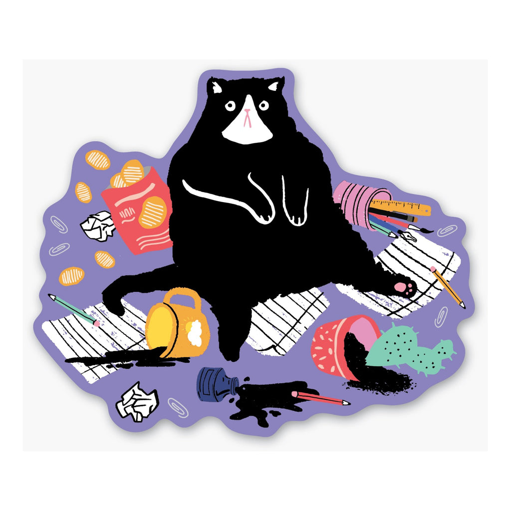 Naughty Cat Sticker.