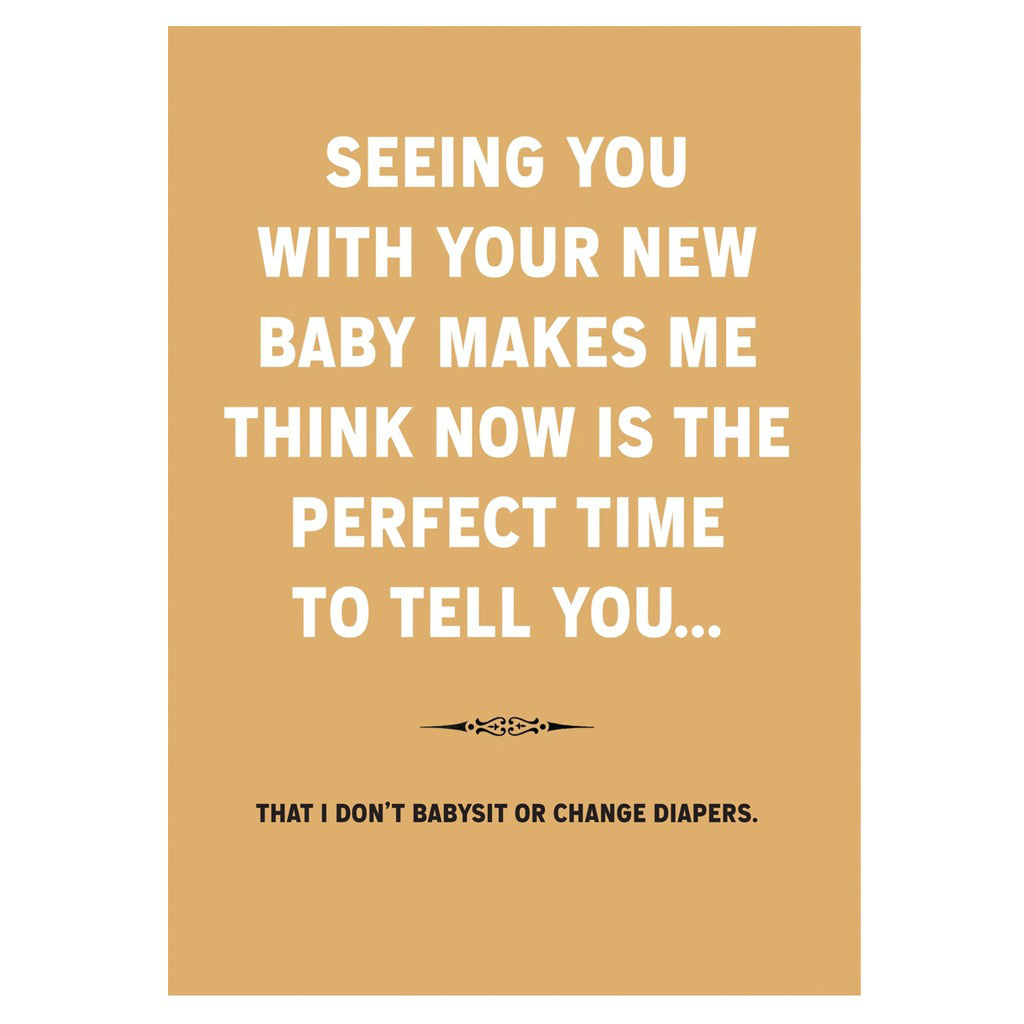 New Baby Babysit Card.