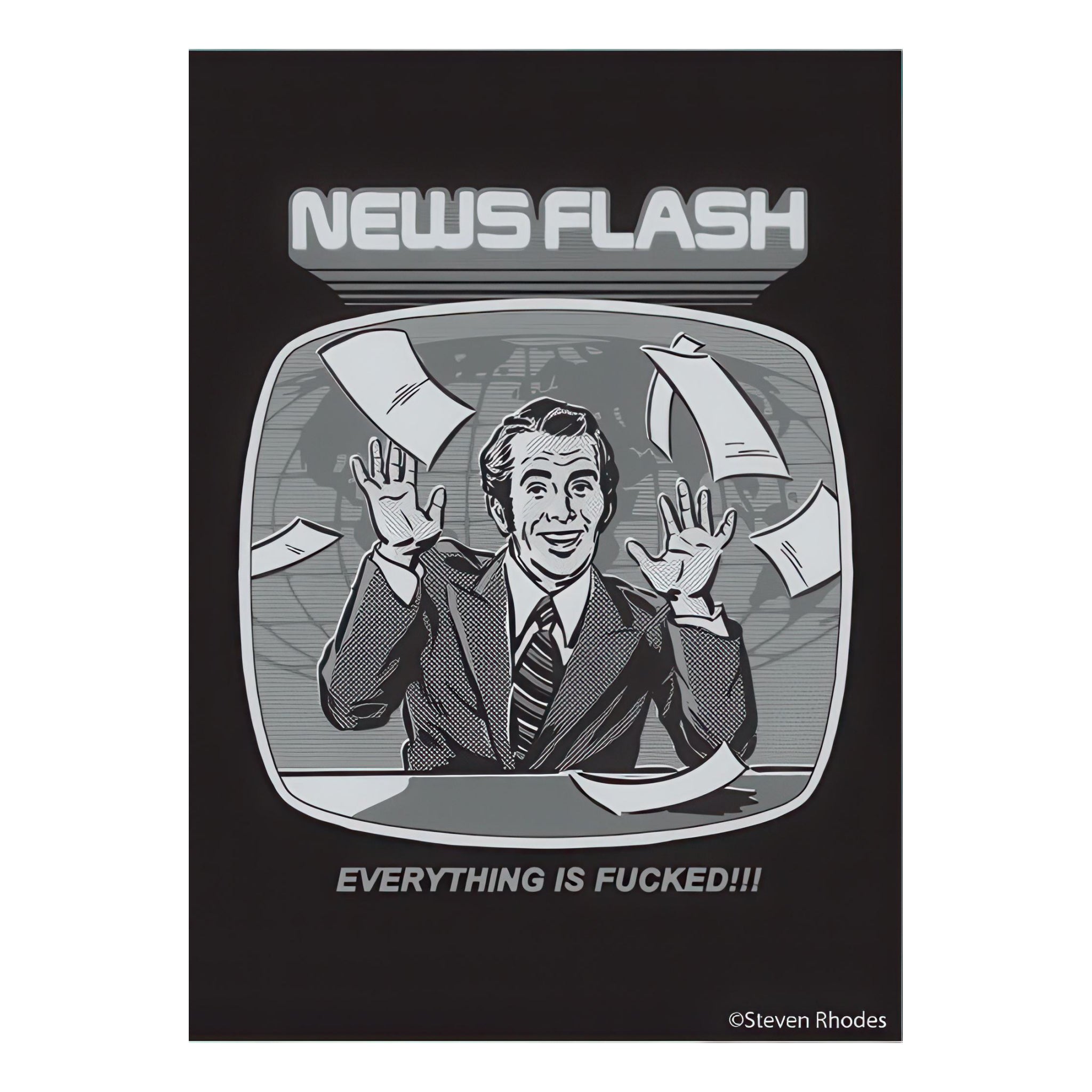 News Flash Steven Rhodes Magnet | Ephemera