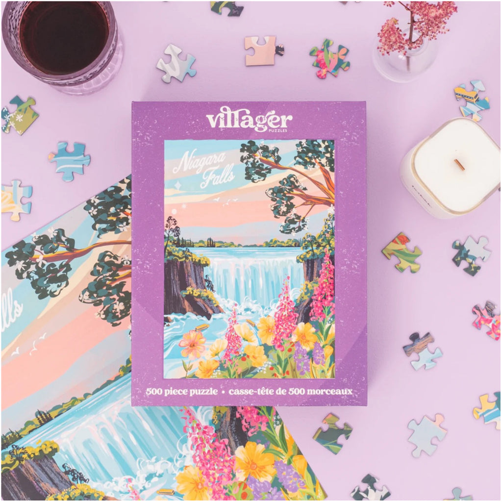 Niagara Falls Puzzle on table.